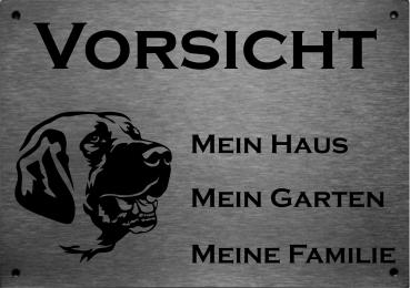 Edelstahl Warnschild Kangal-Hirtenhund VORSICHT Mein Haus mein Garten meine Familie